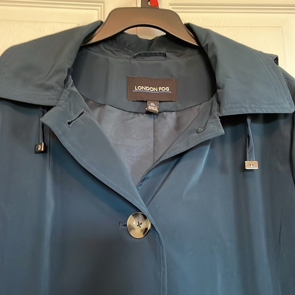 Women’s London Fog XL blue steel rain coat. - Picture 2 of 15
